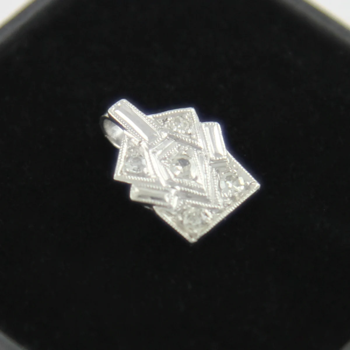 Art Déco Anhänger Platin 0,15ct Diamanten / Altschliff Brillanten