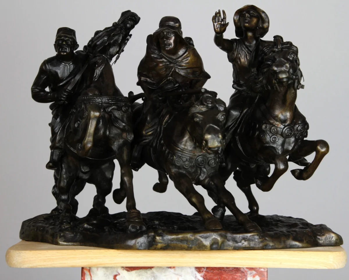 Antonio Pandiani – „Drei Räuber“, Bronze-Skulptur